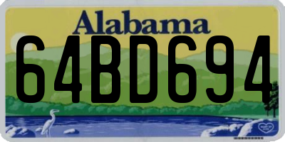 AL license plate 64BD694
