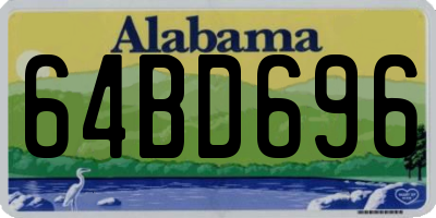 AL license plate 64BD696