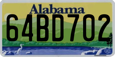 AL license plate 64BD702