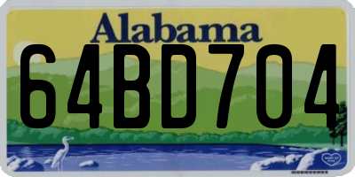 AL license plate 64BD704