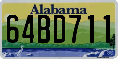 AL license plate 64BD711
