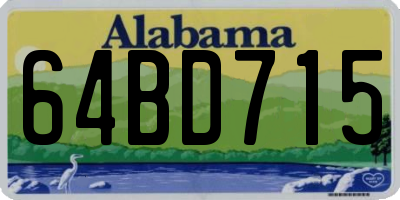 AL license plate 64BD715