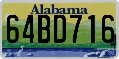 AL license plate 64BD716