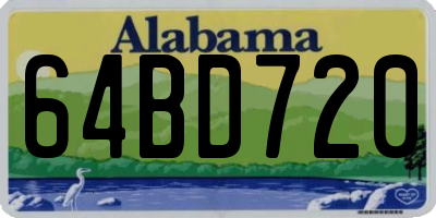AL license plate 64BD720