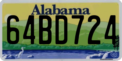 AL license plate 64BD724