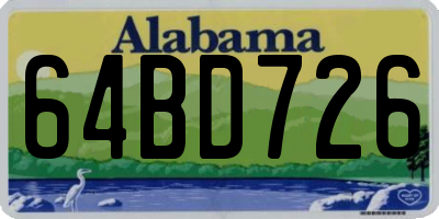AL license plate 64BD726