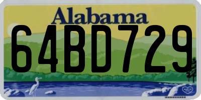AL license plate 64BD729