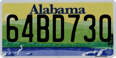 AL license plate 64BD730