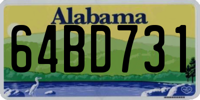 AL license plate 64BD731