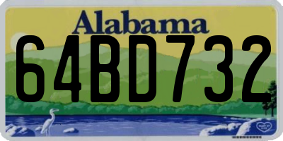 AL license plate 64BD732