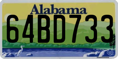 AL license plate 64BD733