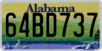 AL license plate 64BD737
