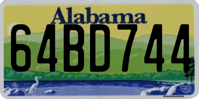 AL license plate 64BD744