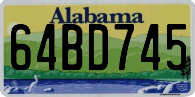 AL license plate 64BD745