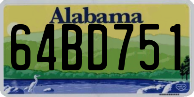 AL license plate 64BD751