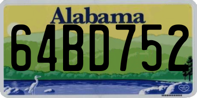 AL license plate 64BD752