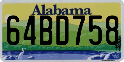 AL license plate 64BD758