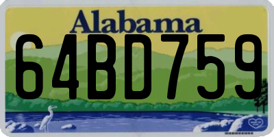 AL license plate 64BD759