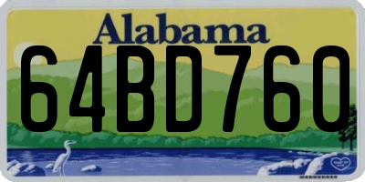 AL license plate 64BD760