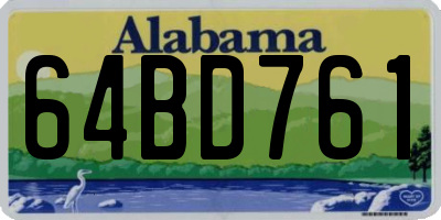 AL license plate 64BD761
