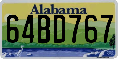 AL license plate 64BD767
