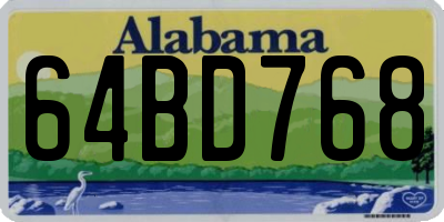 AL license plate 64BD768