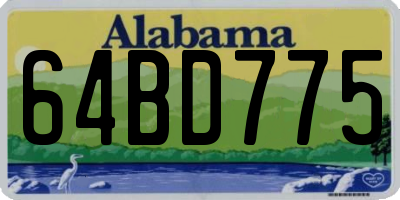 AL license plate 64BD775