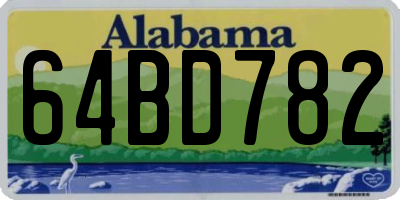 AL license plate 64BD782