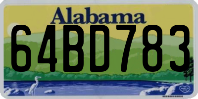 AL license plate 64BD783