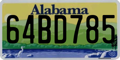 AL license plate 64BD785