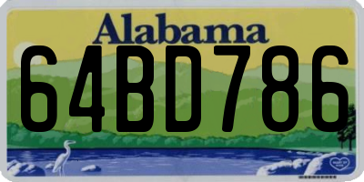 AL license plate 64BD786