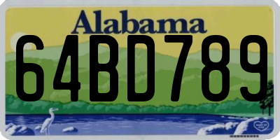 AL license plate 64BD789