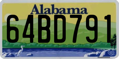 AL license plate 64BD791