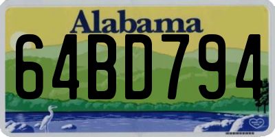 AL license plate 64BD794