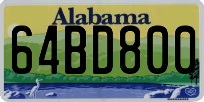 AL license plate 64BD800