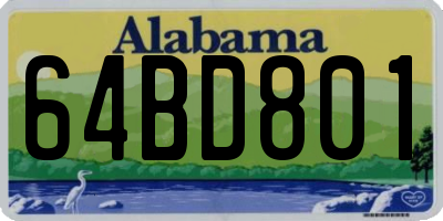 AL license plate 64BD801