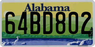 AL license plate 64BD802