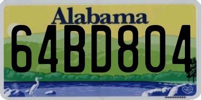 AL license plate 64BD804