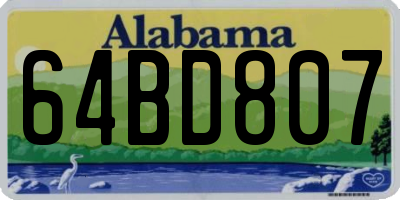 AL license plate 64BD807
