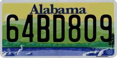 AL license plate 64BD809