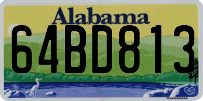 AL license plate 64BD813