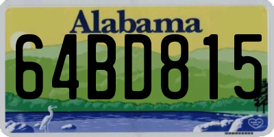 AL license plate 64BD815