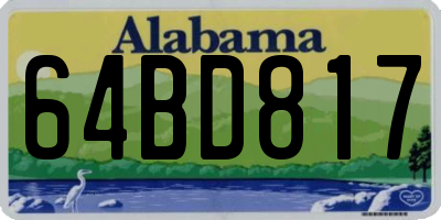 AL license plate 64BD817