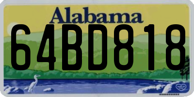 AL license plate 64BD818