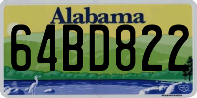 AL license plate 64BD822