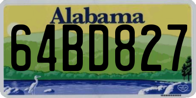 AL license plate 64BD827