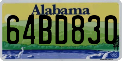 AL license plate 64BD830