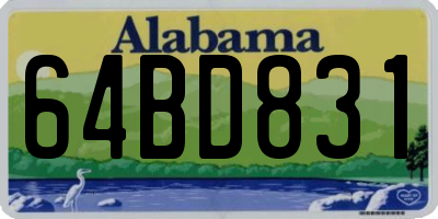 AL license plate 64BD831