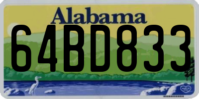 AL license plate 64BD833