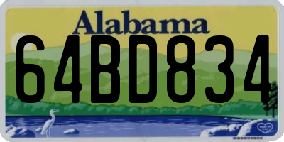 AL license plate 64BD834